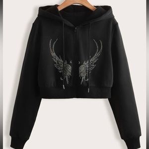 RHINESTONE CROP JACKET🖤